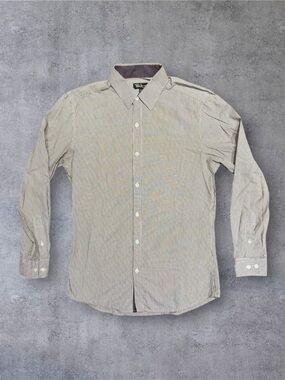 Galaxy By Harvic Men's Thin Stripe Dress Shirt - Gray/White